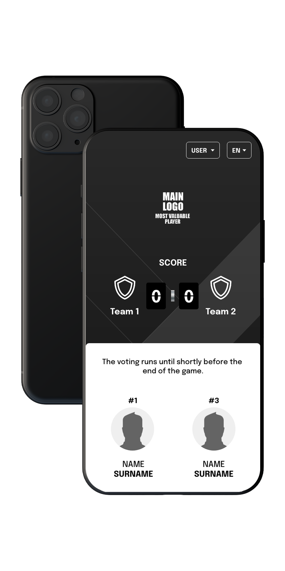 An iPhone showing the gamification solution Most Valuable Player (MVP)
