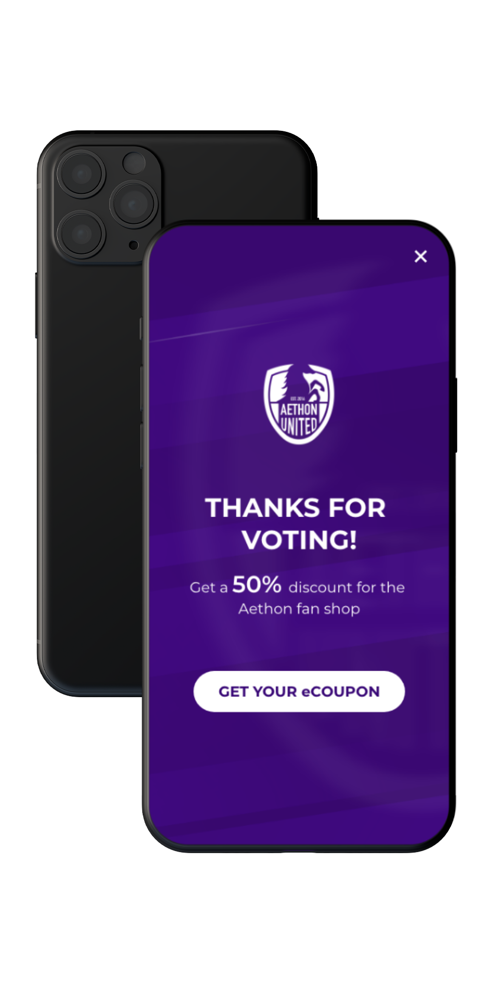 An iPhone showing the gamification solution Quiz